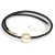 Black braided leather necklace and pearl australian Moea Pearls - 1