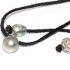 Black leather necklace 13mm Moea Pearls - 3