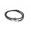 Black braided leather necklace and pearl Moea Pearls - 1
