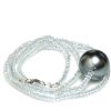 Pearl necklace round tahiti and aquamarine Moea Pearls - 1