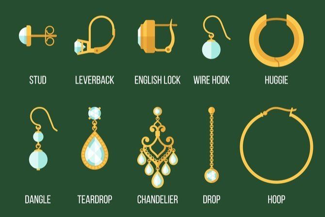 different type of earrings